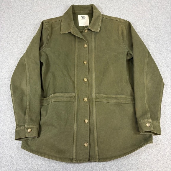 Sezane Jackets & Blazers - Sezane Will Jacket Womens Medium Green Suede Olive Button Pockets